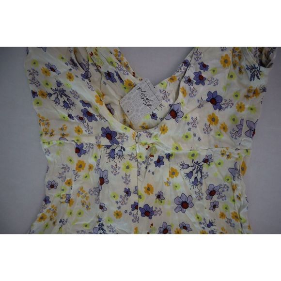 Free People Women's Sz XS Ivory Combo Floral "It Takes Two" Wrap Dress $128 - Picture 9 of 11